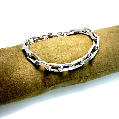 Bracciale maglia rolò rettangolo acciaio inossidabile