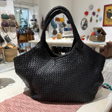 Borsa Shopper Harry intrecciata Black