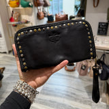Portafoglio pelle e borchie Black