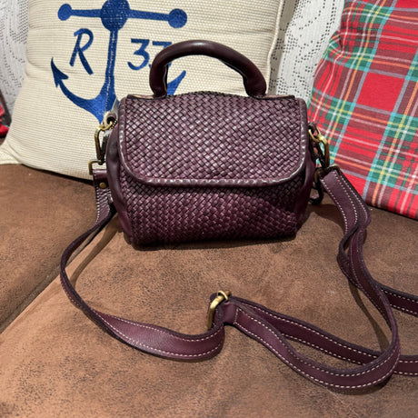 Borsa PIMMA intrecciata Borgogna