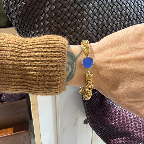 Bracciale Bizantina Dorata e pietra centrale