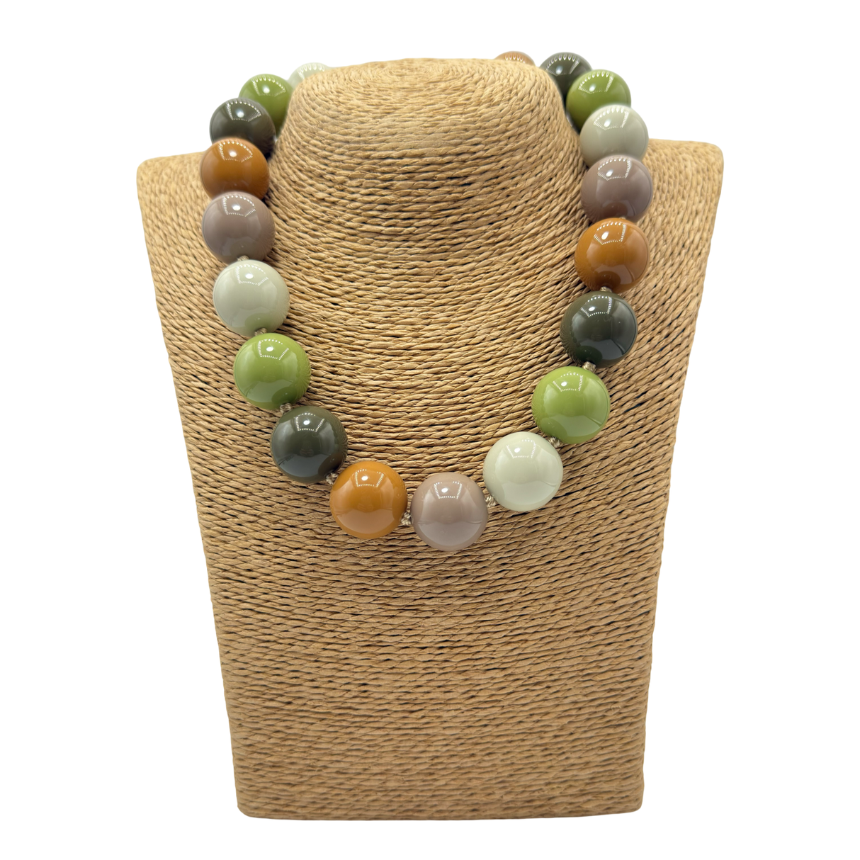 Collana sfere in Resina Multicolor Verde