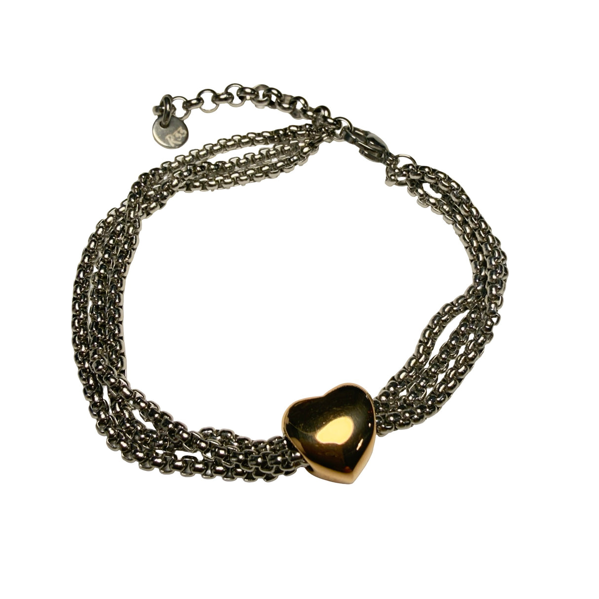 Bracciale pepita cuore Rosè Acciaio inossidabile
