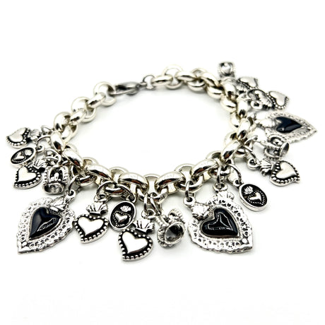 BRACCIALE LUCKY CUORE SACRO BLACK 3 CUORI