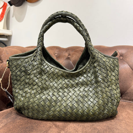 Borsa Intreccio Anita Verde Militare