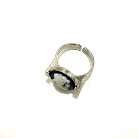 Anello Cammeo Blu regolabile Argento925