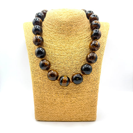 Collana sfere in Resina Occhio di Tigre 2