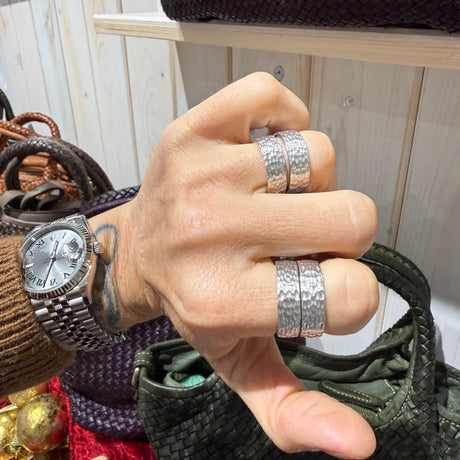 Coppia Fedi Martellate Argento925