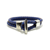 Bracciale Bitta in pelle blu elettrico