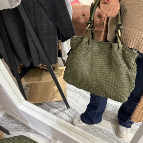 Borsa Rachele pelle Verde Militare
