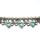 BRACCIALE LUCKY CUORE SACRO VERDE ACQUA 3 CUORI