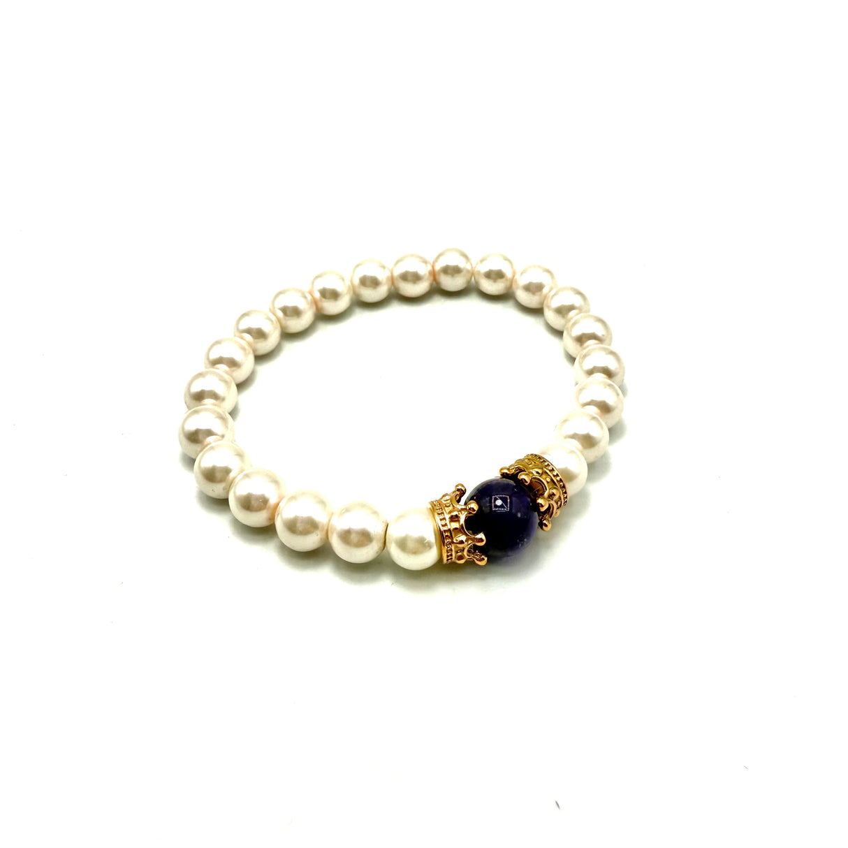 Bracciale Corone Perle e Ametista