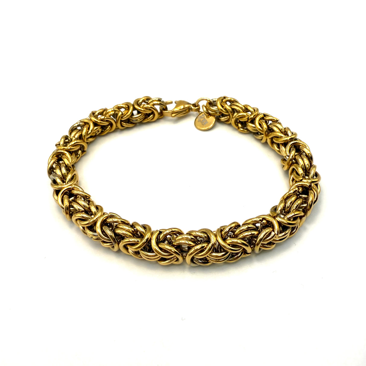 Bracciale Bizantina dorata 8 mm acciaio inossidabile
