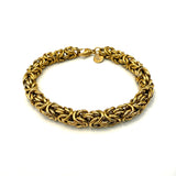 Bracciale Bizantina dorata 8 mm acciaio inossidabile