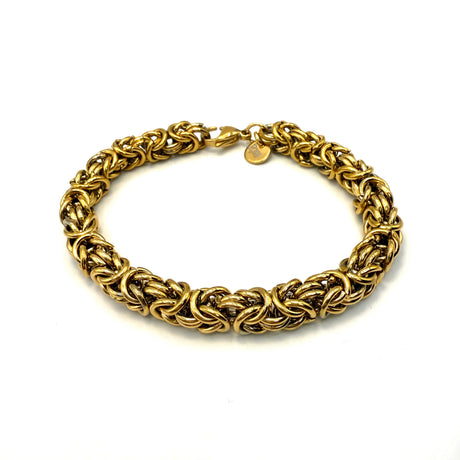 Bracciale Bizantina dorata 8 mm acciaio inossidabile