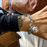 Bracciale maglia rolò rigata e Mina anni 60' in Argento925