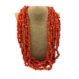 Collana Multifili Corallo Bamboo Rosso chiaro