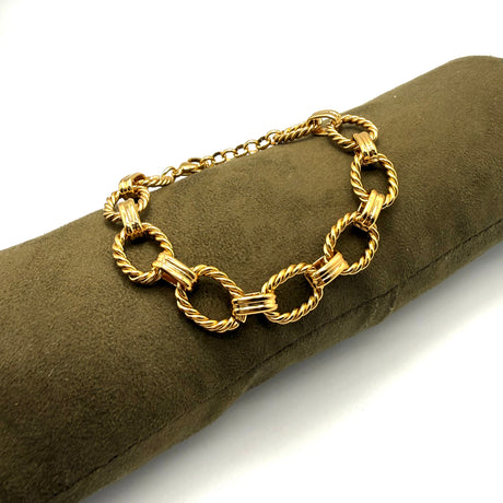 Bracciale rolò torcioni dorati alternati acciaio inossidabile