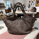 Borsa Shopper Harry intrecciata Taupe