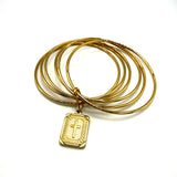 Bracciale rigido 6 fili con medaglia Croce