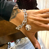 Bracciale maglia rolò rigata e Mina anni 60' in Argento925