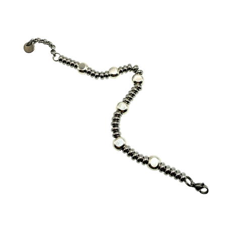 Bracciale Girelle Acciaio e pepite Argento925