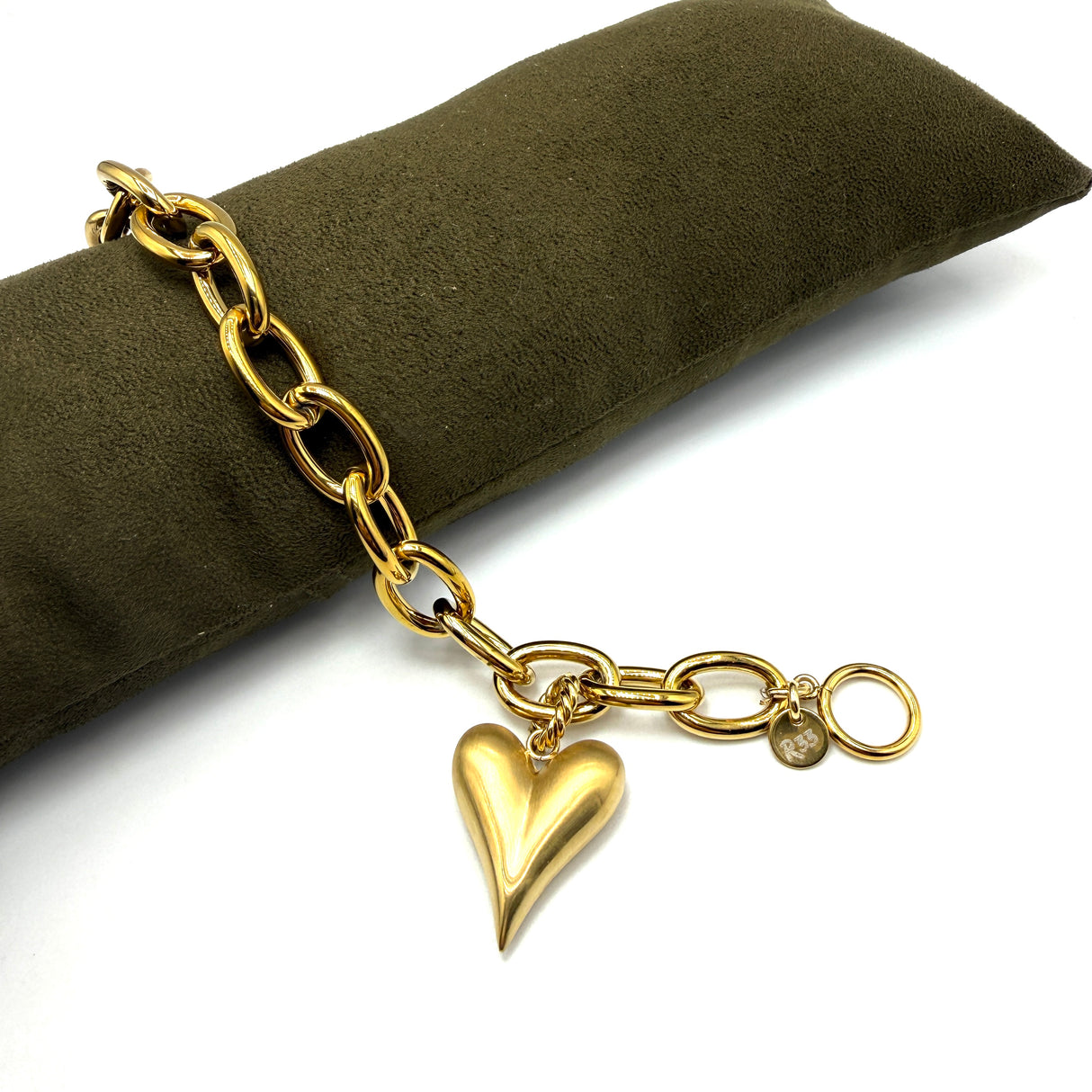Bracciale Cuore Satinato Gold Acciaio Inossidabile