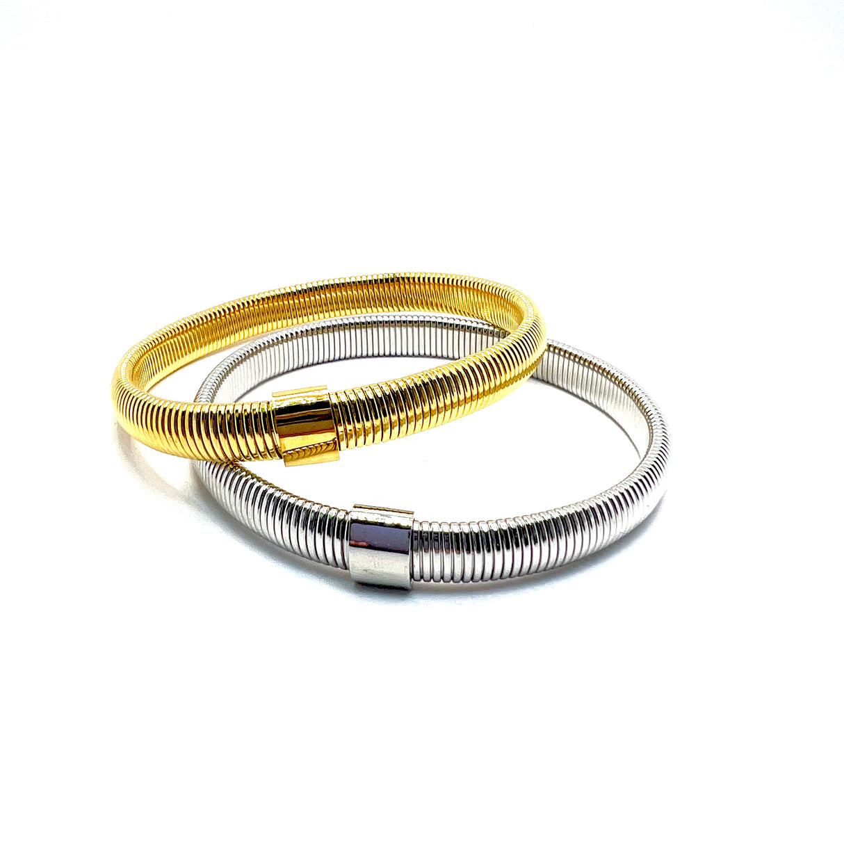 Coppia Bracciali Tubogas acciaio 0,8 mm Silver e Dorato