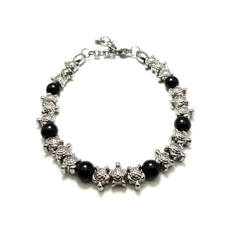 Bracciale pietre e pepite Tartaruga in Acciaio inossidabile