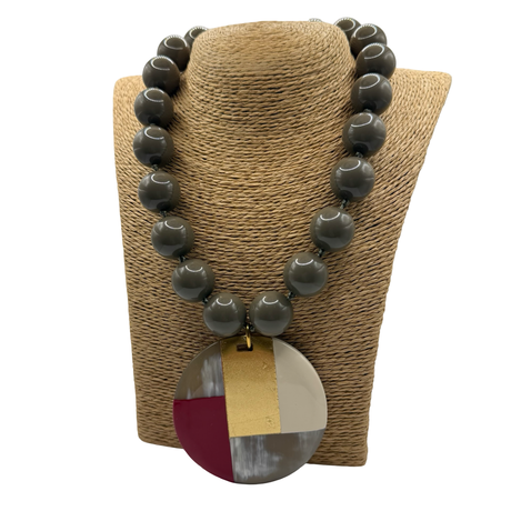 Collana Resina Taupe 70' style