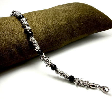 Bracciale pietre e pepite Tartaruga in Acciaio inossidabile