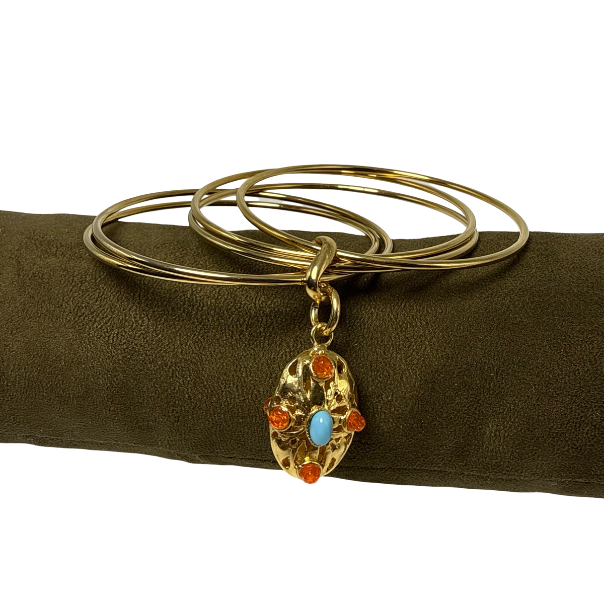 Bracciale 6 fili Lanterna Ovale Turchese e Corniola