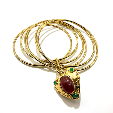 Bracciale 5 fili Lanterna Cuore Corniola