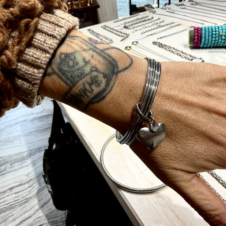 Bracciale 5 fili Cuore Acciaio inossidabile