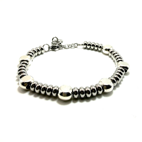 Bracciale Girelle Acciaio e pepite Argento925
