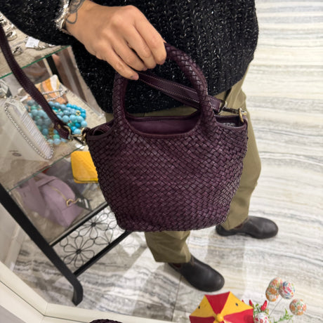 Borsa cestino Hermione small Borgogna