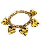 Bracciale Bizantina Dorata e Cuori Acciaio inossidabile