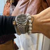 Bracciale Sfere ritorte big Argento925 Corno
