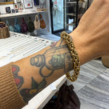 Bracciale Bizantina dorata 8 mm acciaio inossidabile