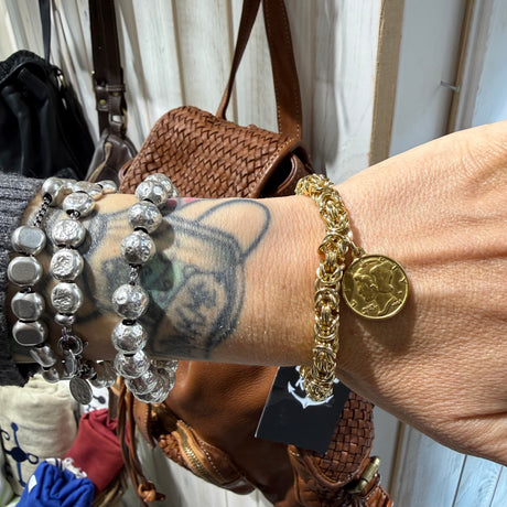 Bracciale Bizantina con Moneta Dorato