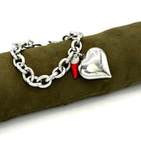 Bracciale maglia rolò e Cuore Acciaio Big
