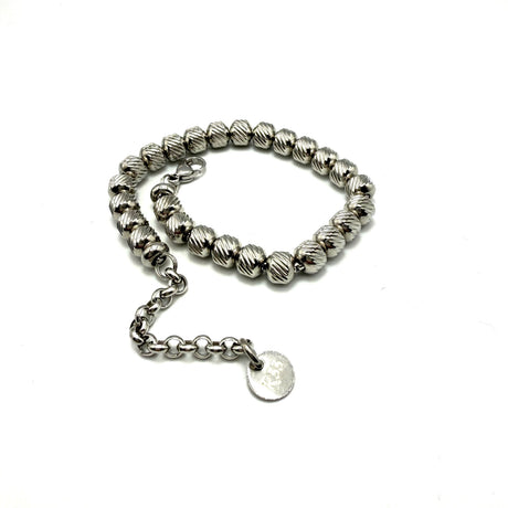Bracciale pepite sfere rigate Acciaio inossidabile