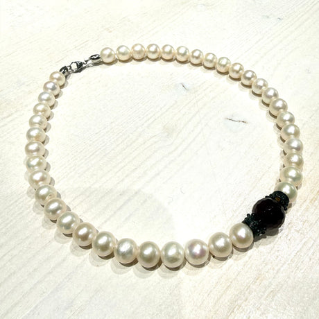 Collana Perle e Corone in acciaio inossidabile