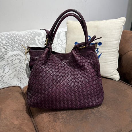 Borsa Intreccio Small Borgogna