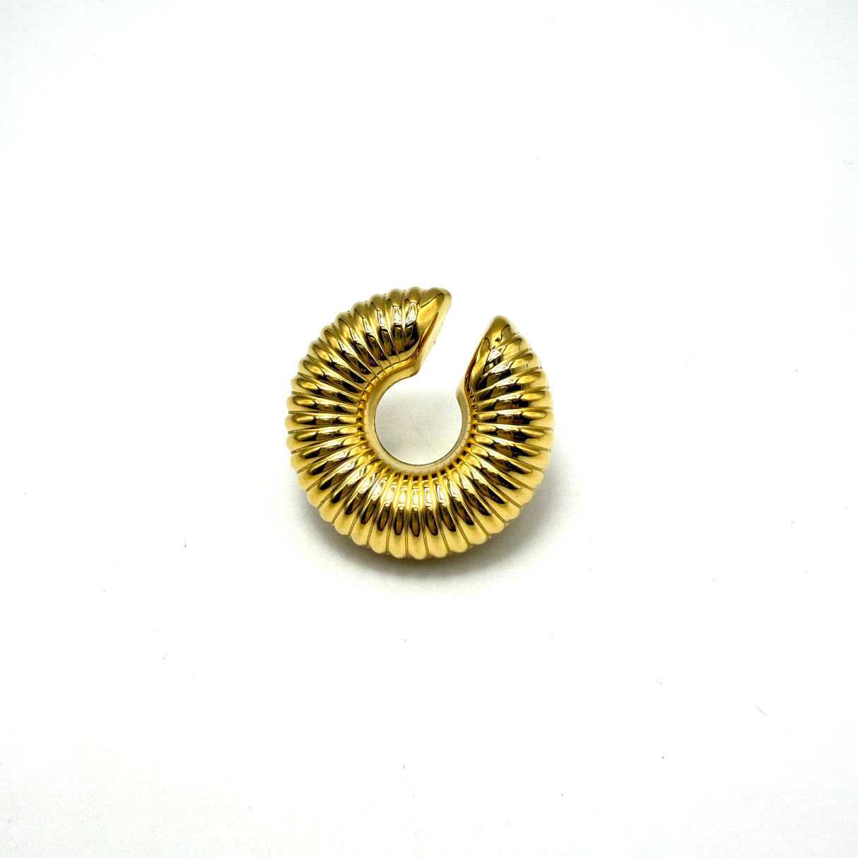 EAR CUFF RIGATO ACCIAIO DORATO