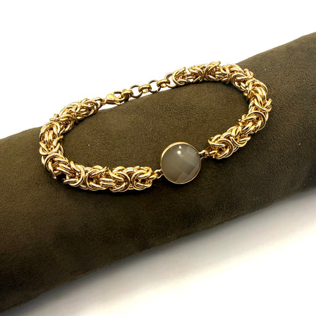 Bracciale Bizantina Dorata e pietra semipreziosa