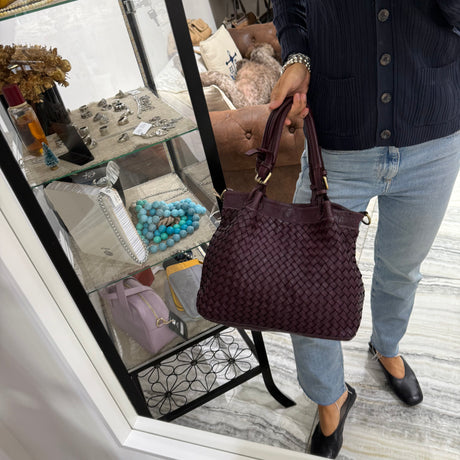 Borsa Intreccio Small Borgogna
