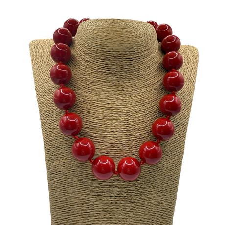 Collana sfere in Resina Rosso