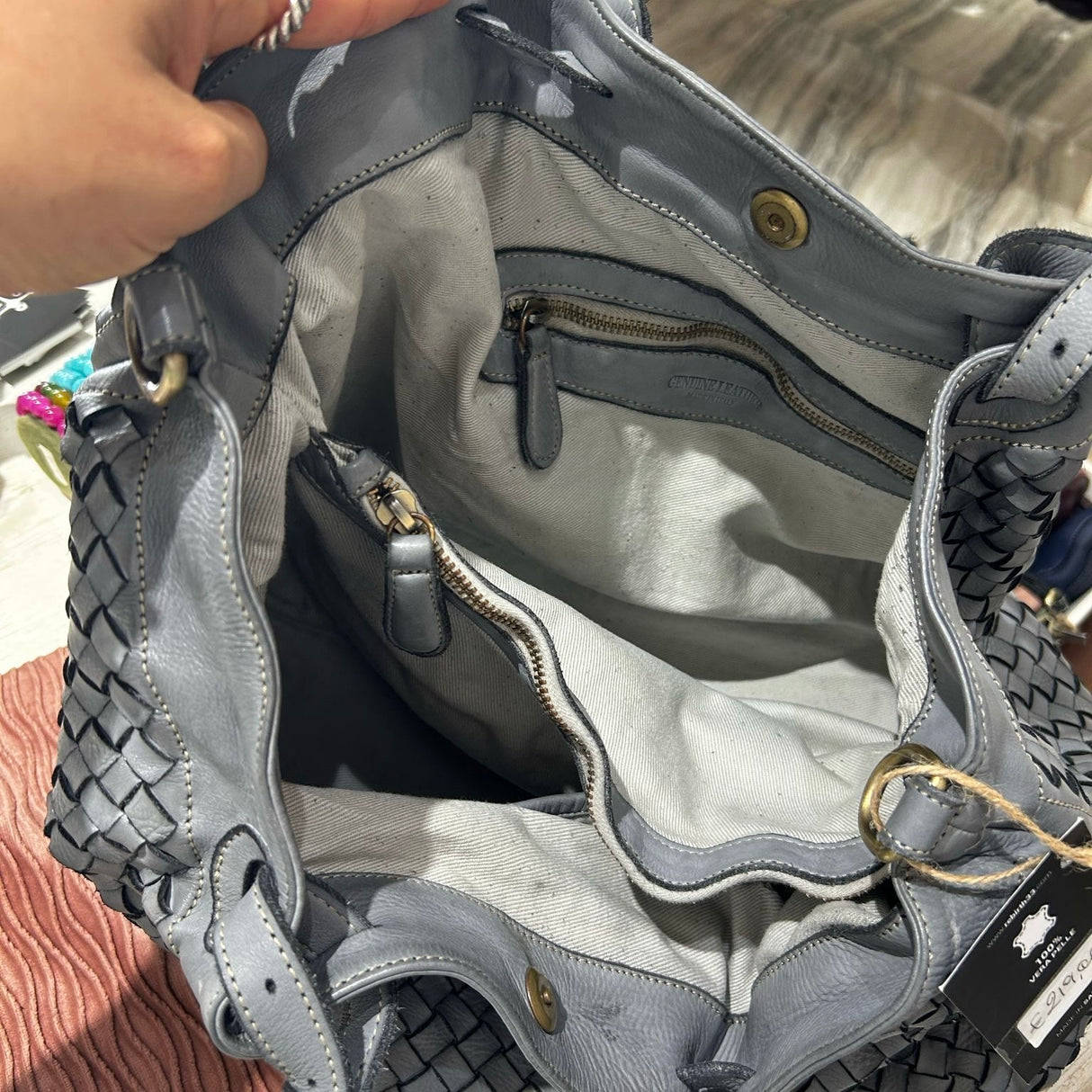 Borsa Intreccio Grigio