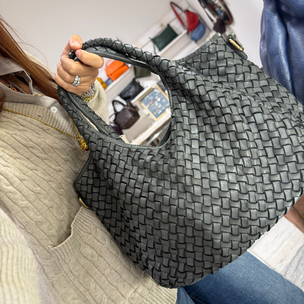 Borsa Intreccio Anita Grigio